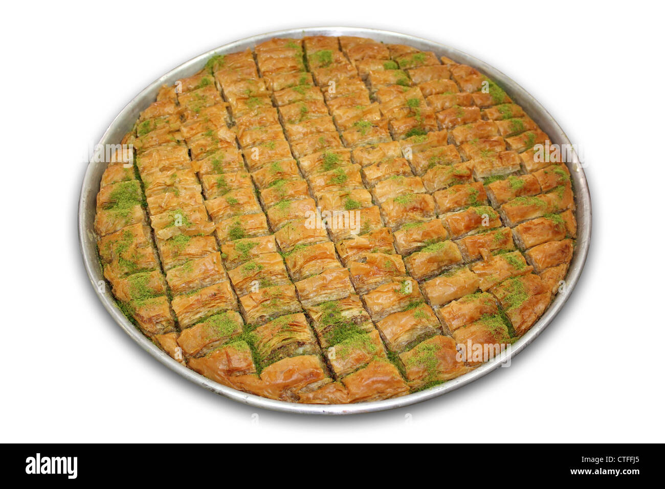 Ein Tablett mit Baklava - einschließlich der Clipping-Pfad. Beliebte süß auf Ramadan Festival in der Türkei Stockfoto