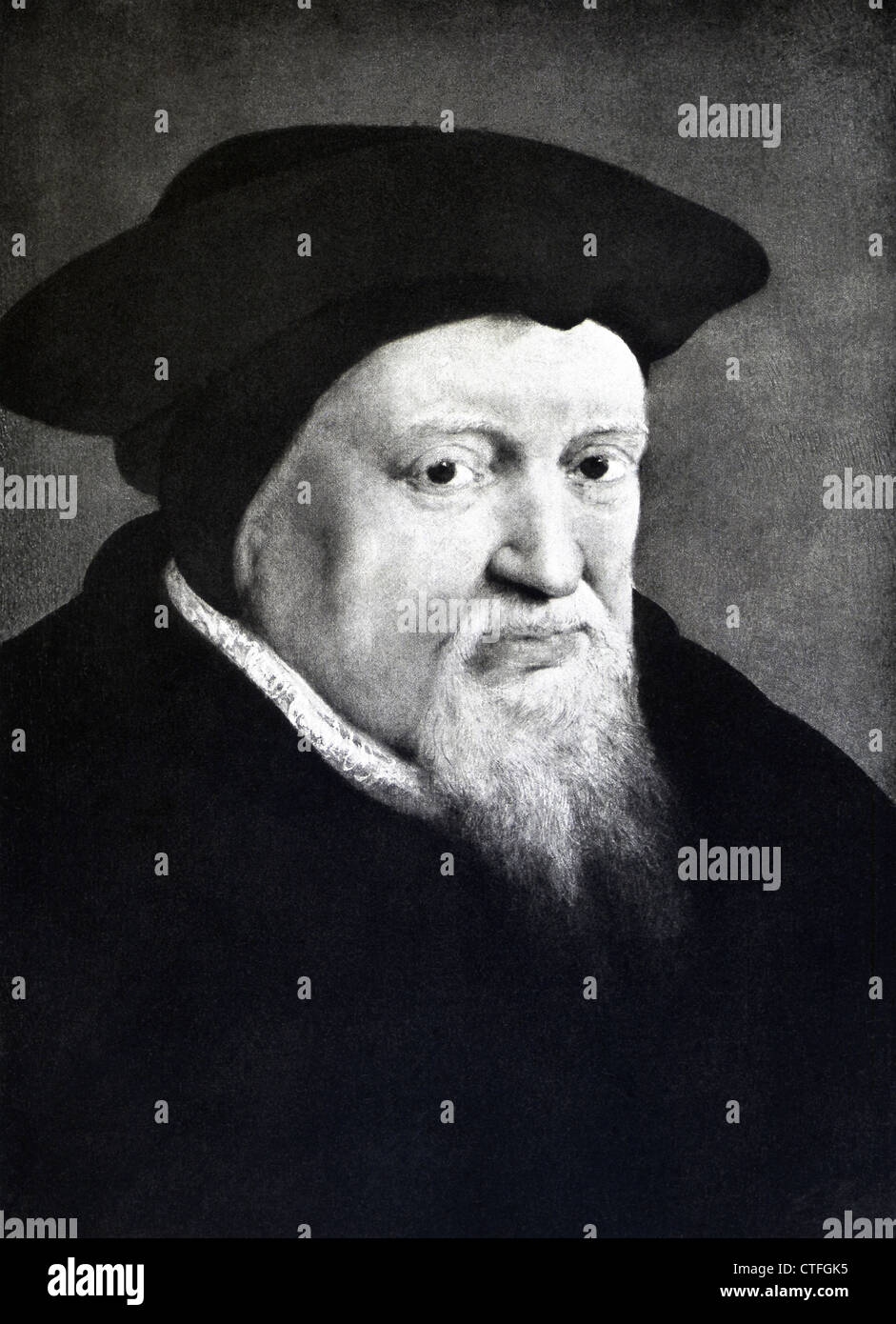 Dieses Porträt soll ein Porträt von Ulrich Zwingli (1484-1531), nach einem von Hans Holbein (c. 1497-1543) in den Uffizien. Stockfoto