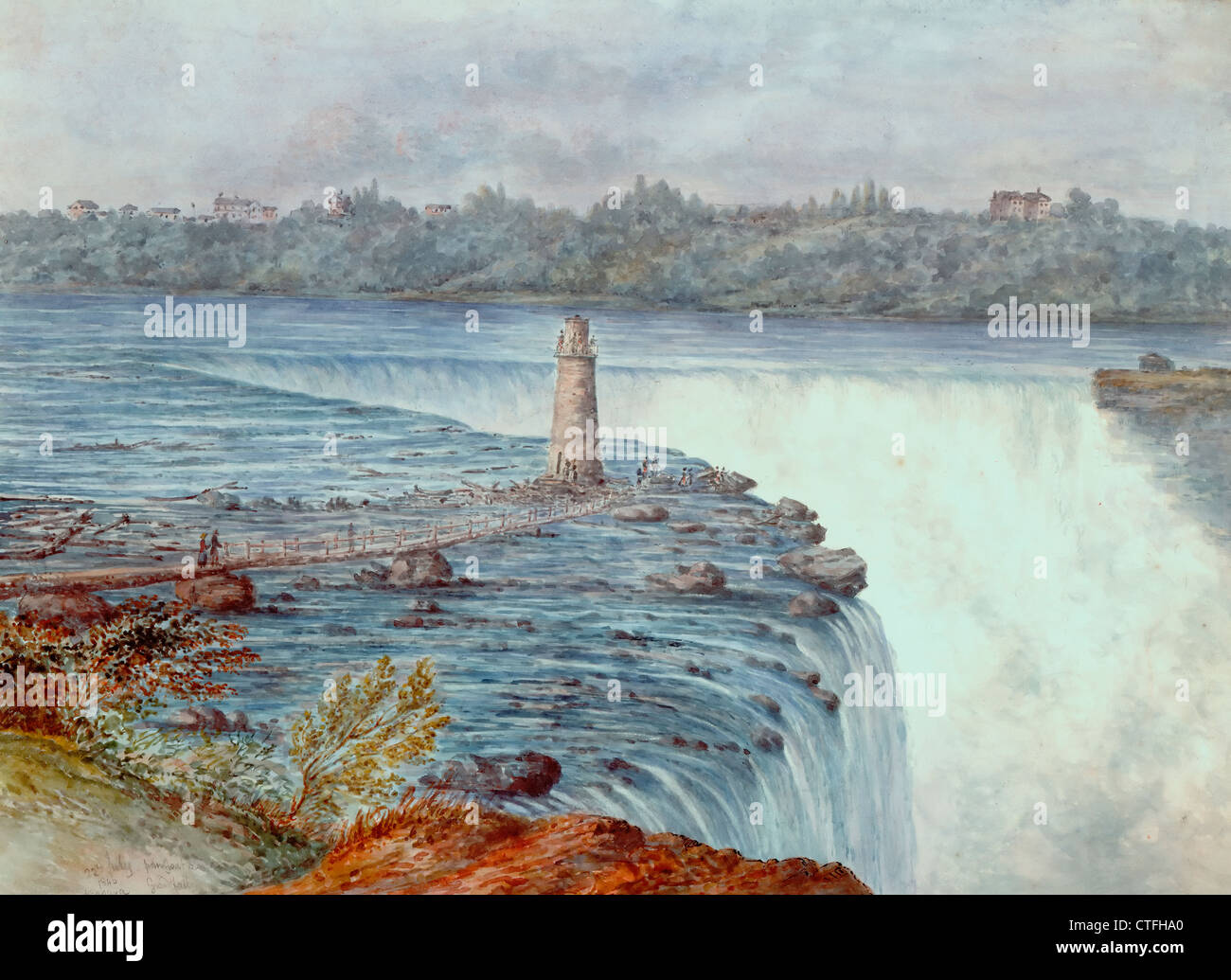 Grand Falls in Niagara von in der Nähe der Sternwarte, Goat Island, 22. Juli 1846 Stockfoto