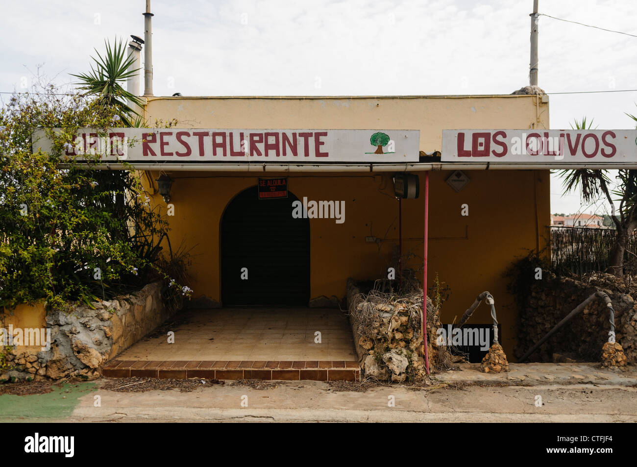 Spanisches Restaurant geschlossen Stockfoto