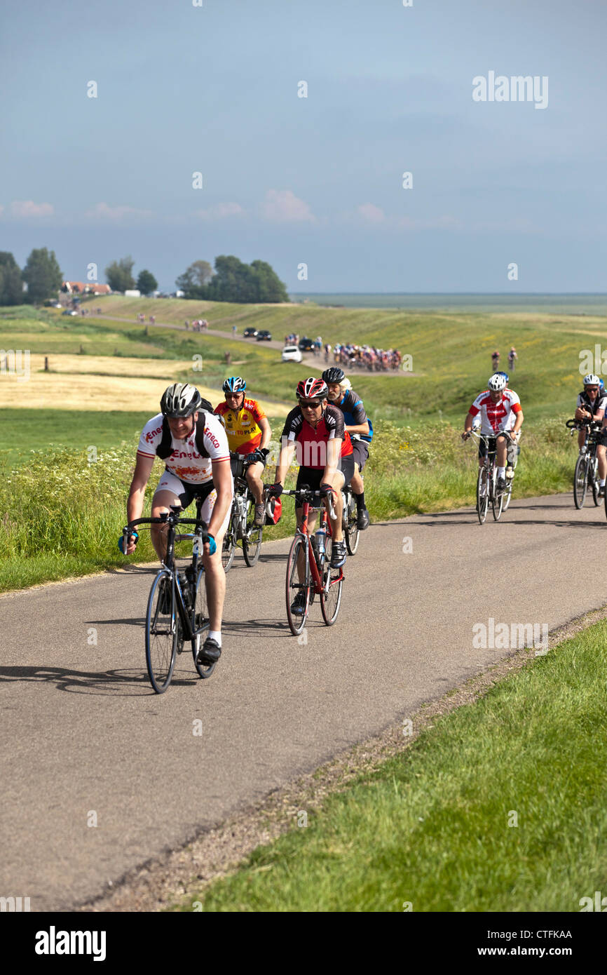 Die Niederlande, Hindeloopen. Elf Städte Fahrradtour (Niederländisch: Elfsteden Fietstocht). Stockfoto