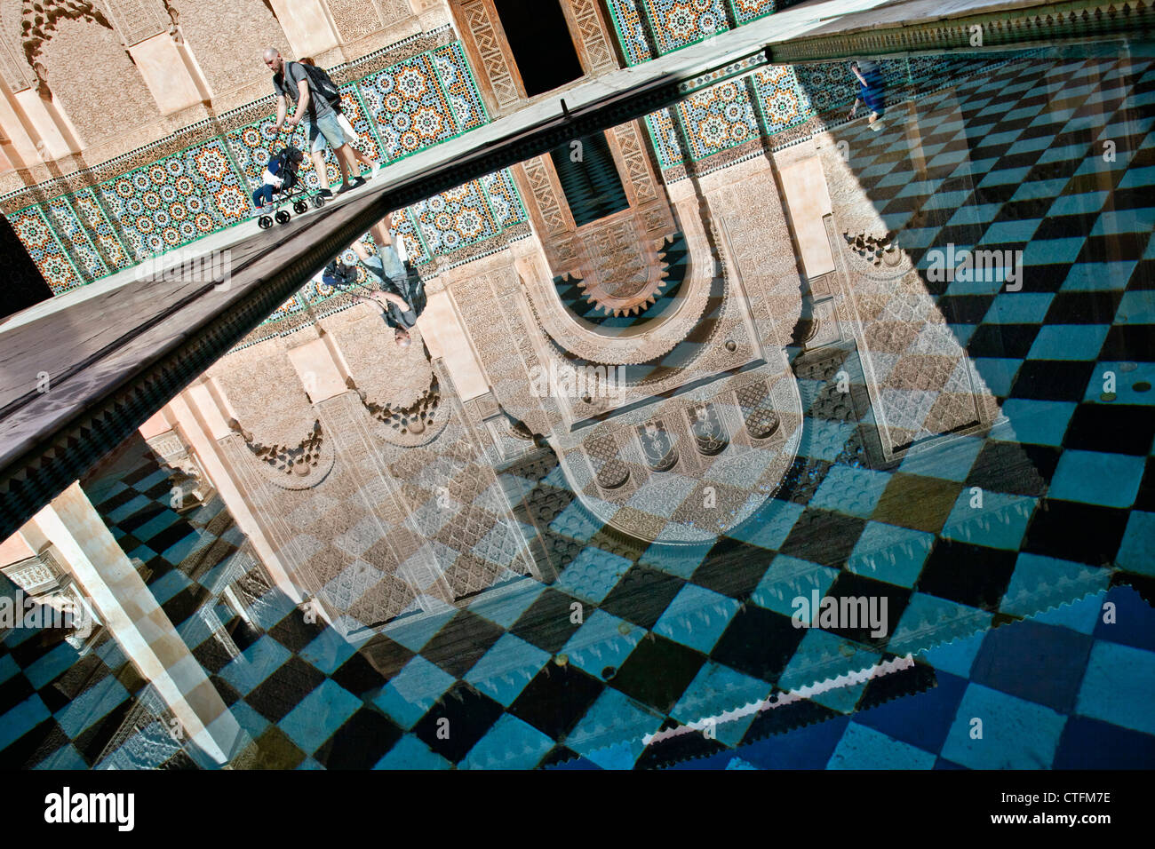 Marokko, Marrakesch Medina, Ali Ben Youssef Medersa. Stockfoto