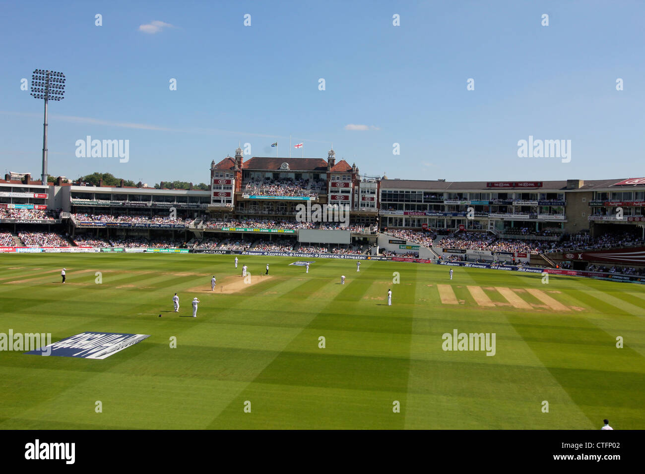 England gegen Südafrika. 2. Test 2012. England-Vlies. Die Oval Cricket ground, Kennington, London. Stockfoto