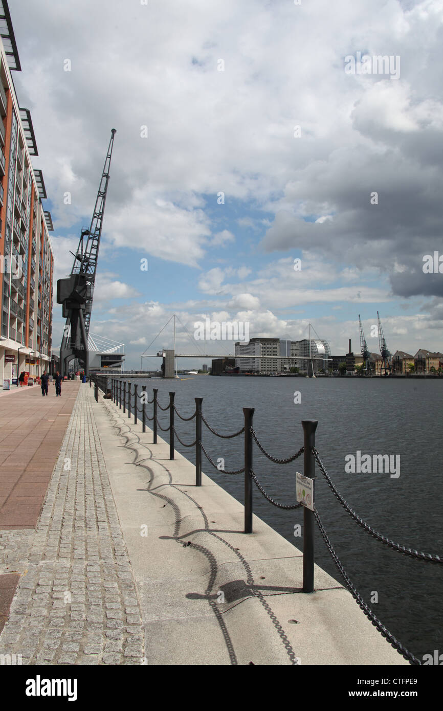 Royal Victoria Dock vom östlichen Quay in London Stockfoto