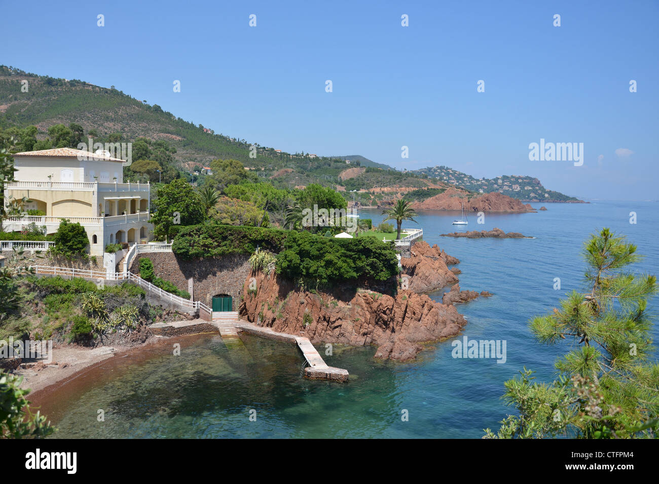 Punkt de Cap Roux, Cap Esterel, Côte d ' Azur, Departement Var, Provence-Alpes-Côte d ' Azur, Frankreich Stockfoto