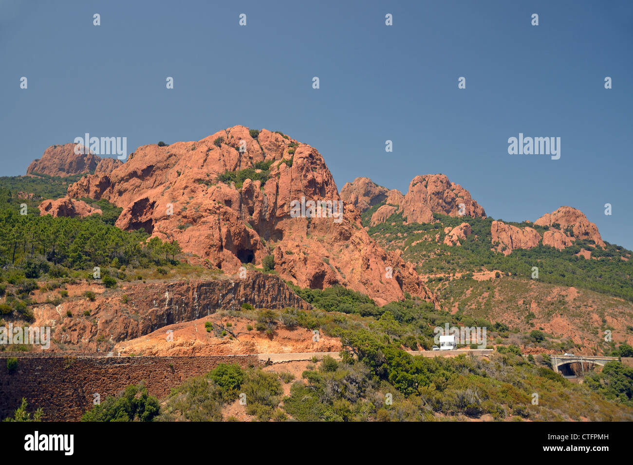 Das Esterel-Massiv, Côte d ' Azur, Departement Var, Provence-Alpes-Côte d ' Azur, Frankreich Stockfoto