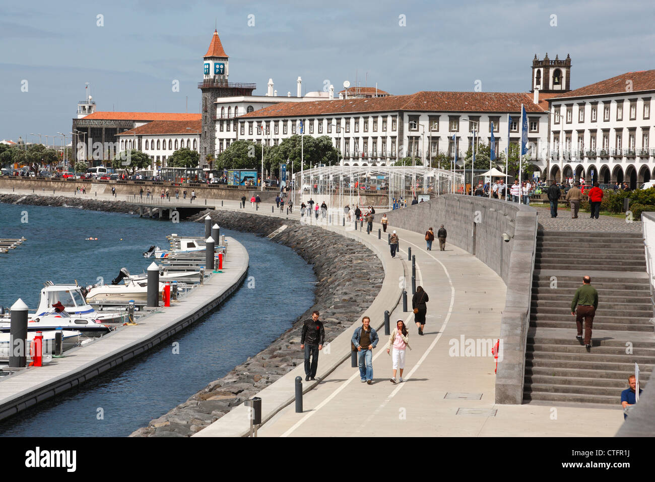 Ponta Delgada Waterfront. Insel Sao Miguel, Azoren, Portugal. Stockfoto