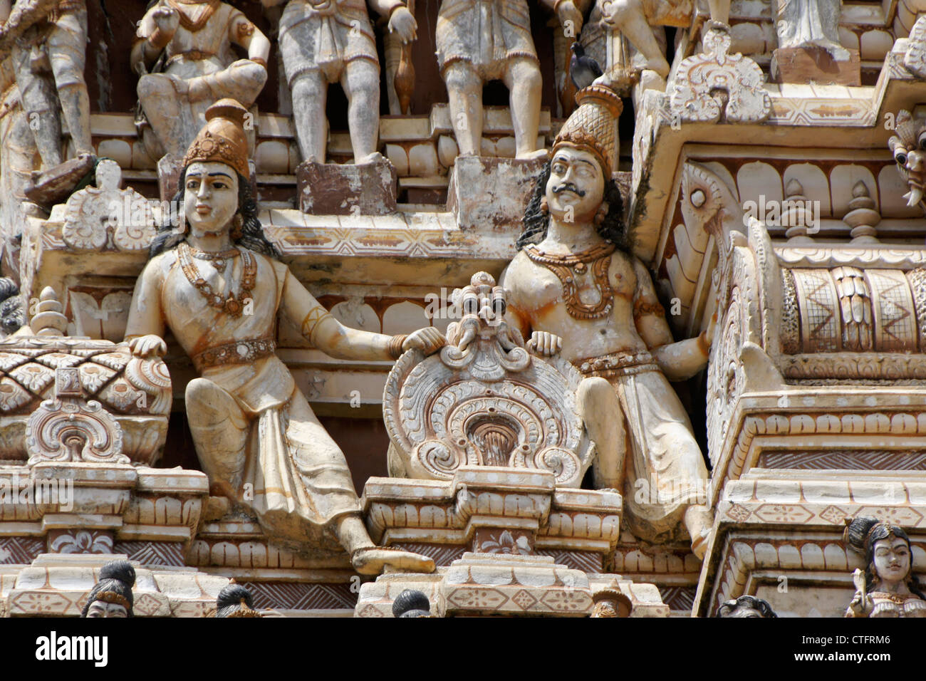 Zahlen über Sri Muthumariamman Thevasthanam Hindu-Tempel, Matale, Sri Lanka Stockfoto