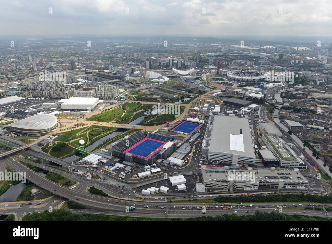 Luftaufnahme von London 2012 Olympische Park / Queen Elizabeth Park Stockfoto