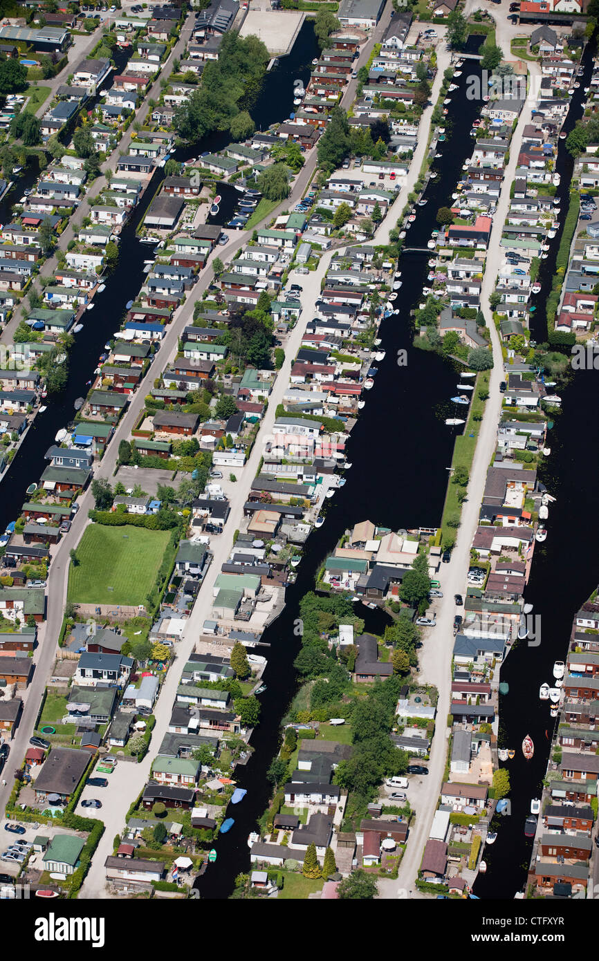 Die Niederlande, Loosdrecht, Antenne. Ferienhäuser in der Nähe von See Loosdrecht Seen genannt. Stockfoto