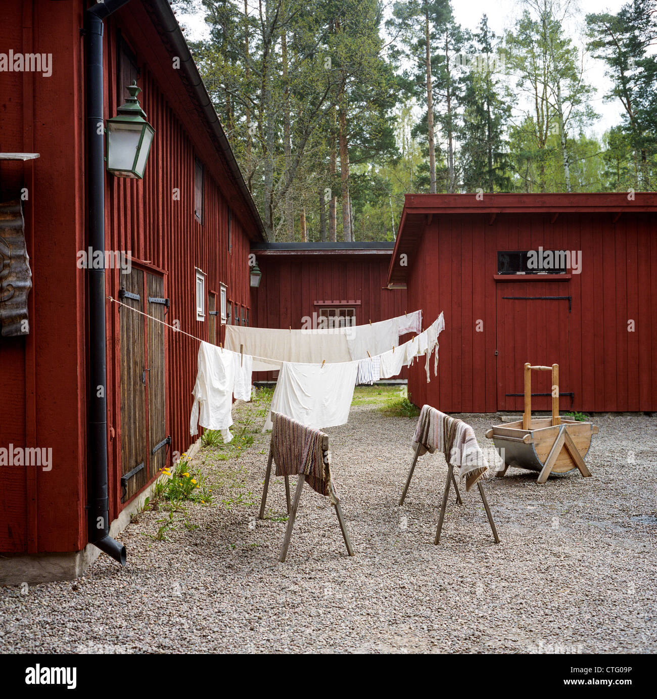 Alten Linköping Freilichtmuseum außerhalb von Linköping Schweden. Teile der Altstadt zog an einen neuen Speicherort außerhalb der modernen Stadt Stockfoto