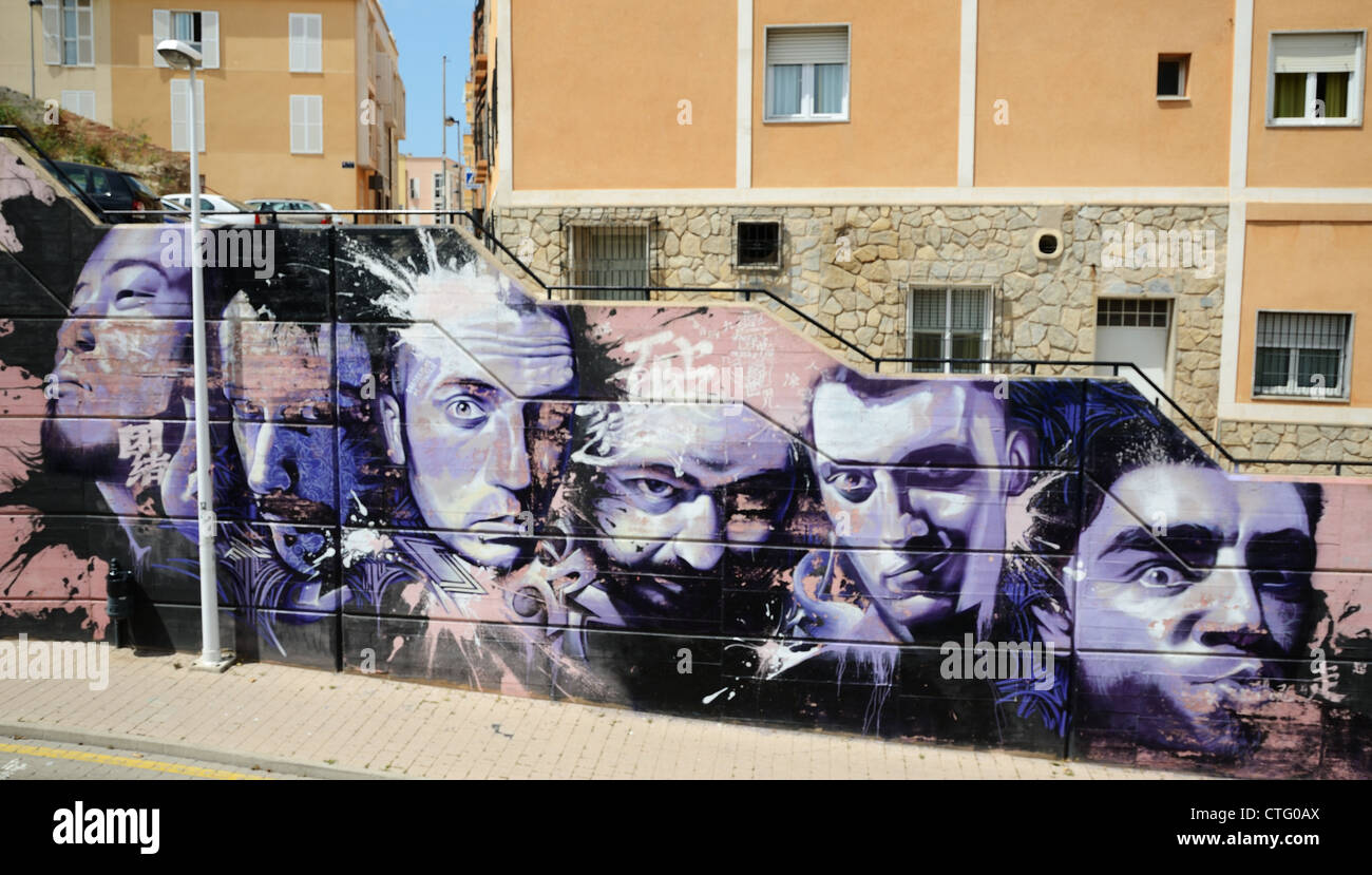 Graffiti in der spanischen Stadt Cartagena Stockfoto