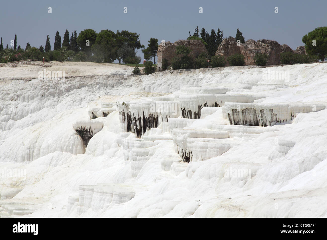 Traverine Terrasse Pools in Pamukkale, Anatolien, Türkei Stockfoto