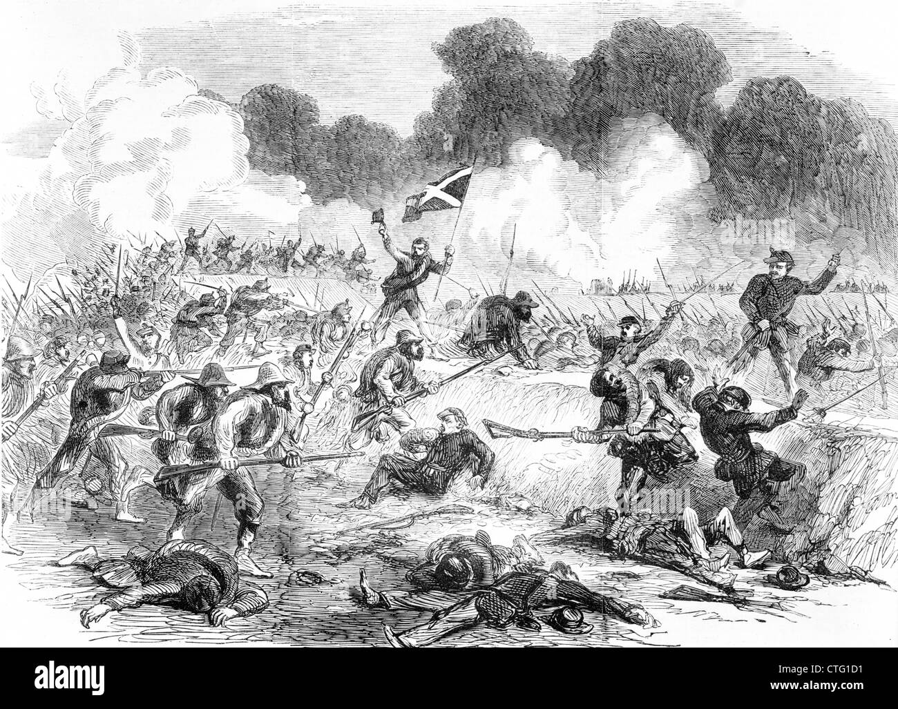 1800S 1860S AUGUST 1862 TEXAS EINHEIT VON GENERAL LONGSTREEET-KORPS ZWEITE SCHLACHT BULL RUN MANASSAS VIRGINIA Stockfoto