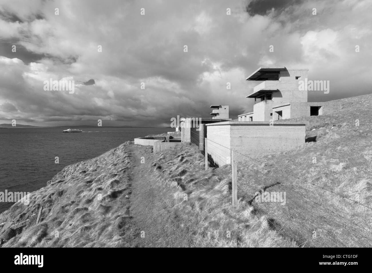 Dem zweiten Weltkrieg Aussichtstürme auf den Orkney-Inseln Stockfoto
