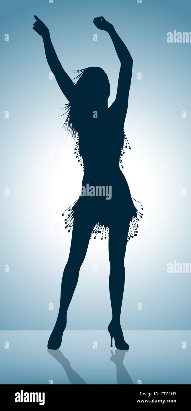 tanzende Mädchen silhouette Stockfoto