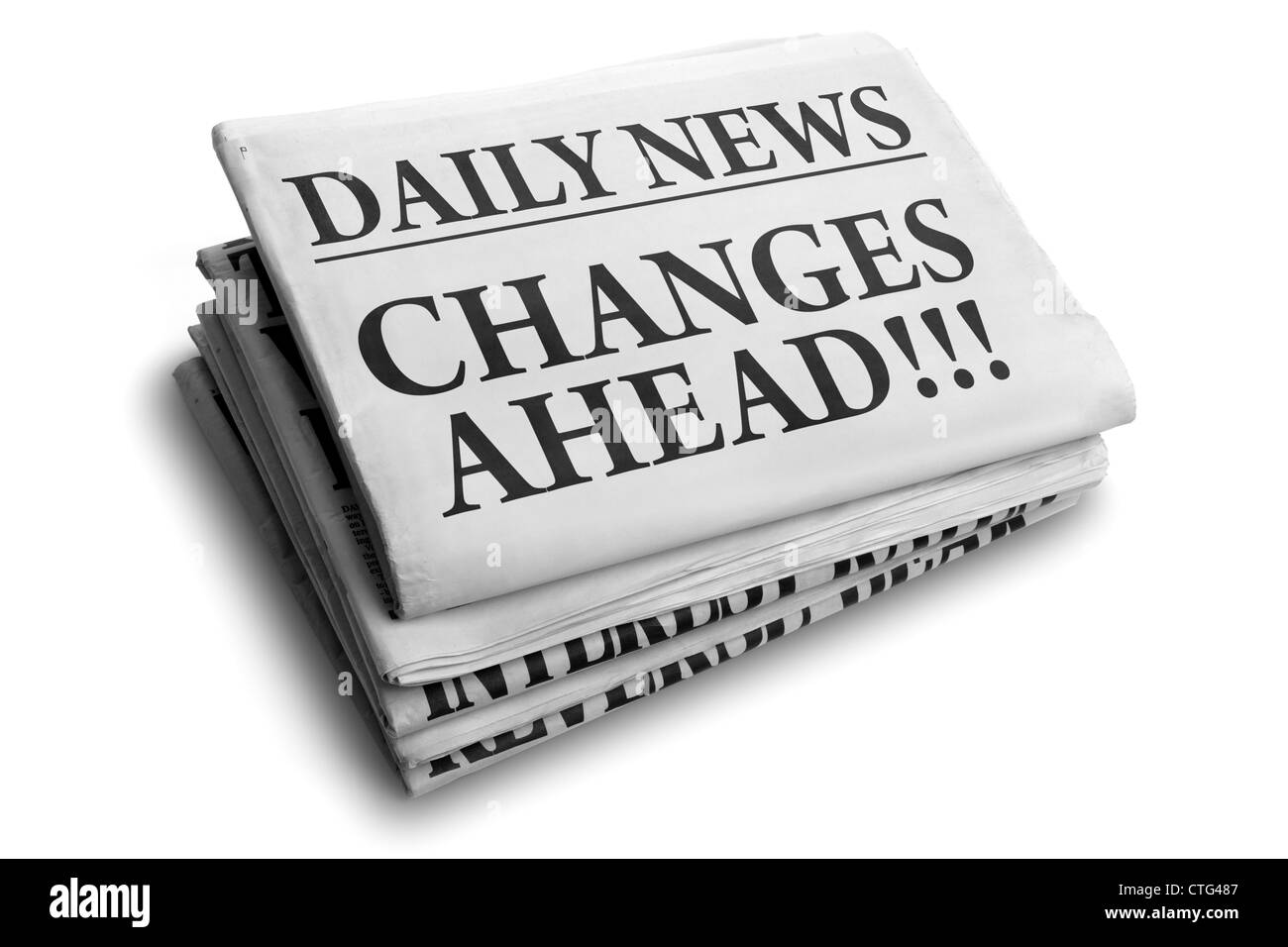 Änderungen vor täglichen Schlagzeile Stockfoto