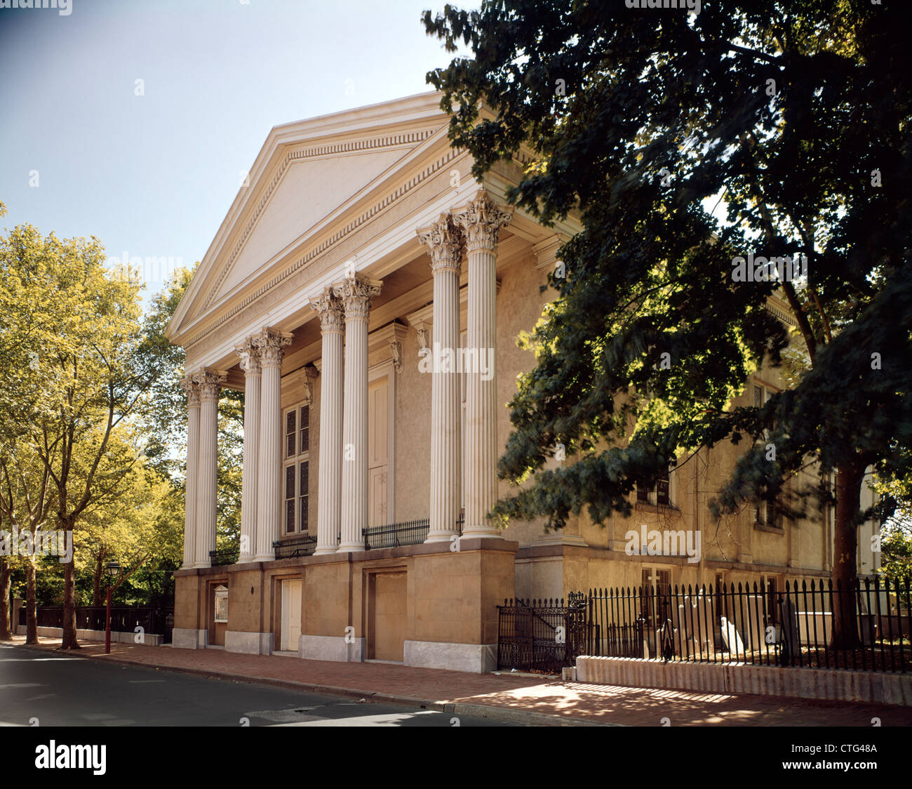 1980ER JAHRE ALTE KIEFER PRESBYTERIAN CHURCH GEGRÜNDET 1768 PHILADELPHIA PA Stockfoto