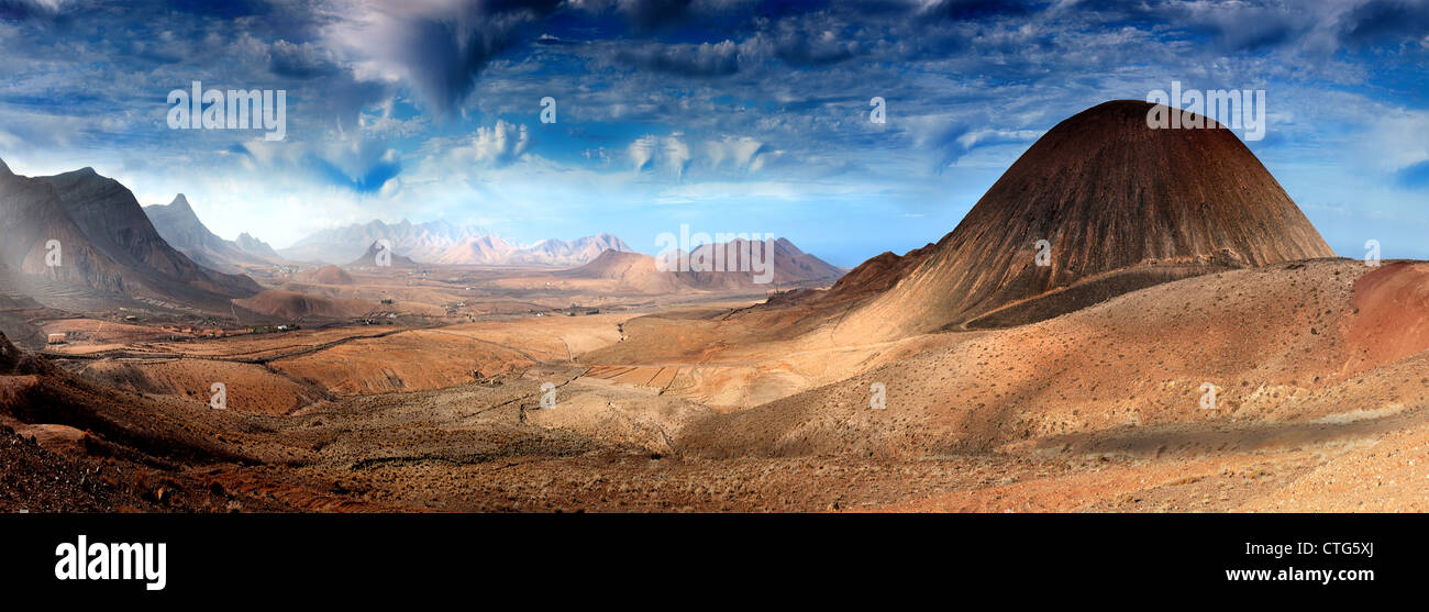 Fantastische Landschaft Berglandschaft, Fuerteventura, Spanien Stockfoto