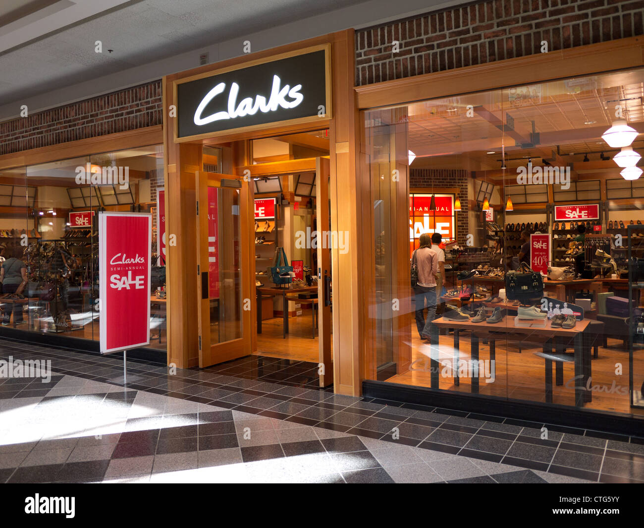 Clarks Ladenfront Stockfoto