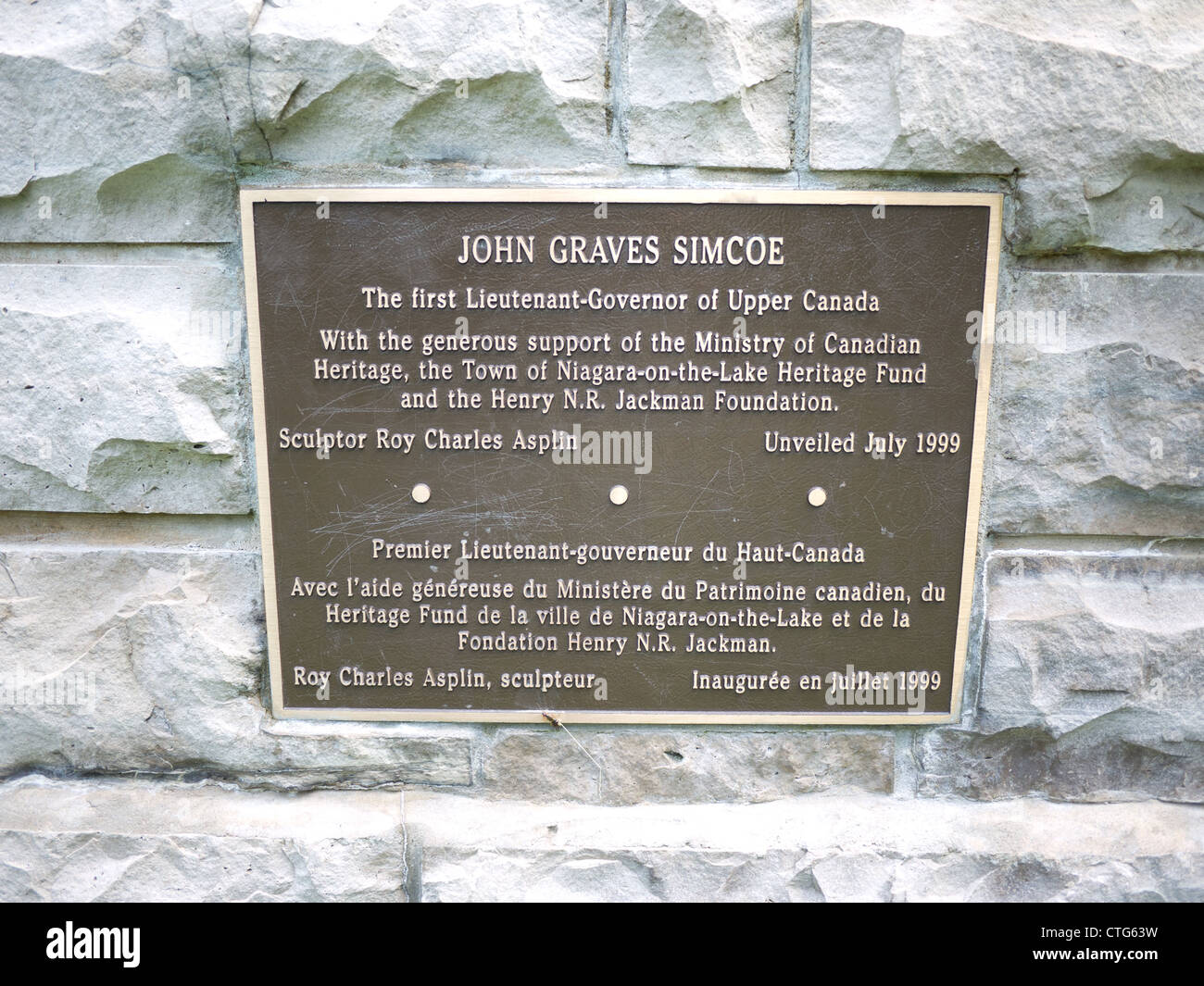 John Graves Simcoe Statue Skulptur Stockfoto