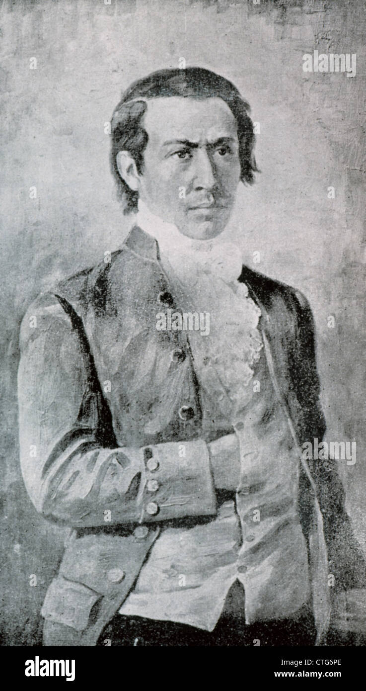 Eugenio Espejo (1747-1795). Porträt. Gravur. 18. Jahrhundert. Aurelio Espinosa Polit-Datei-Bibliothek. Quito. Cotocollao. Ecuador. Stockfoto