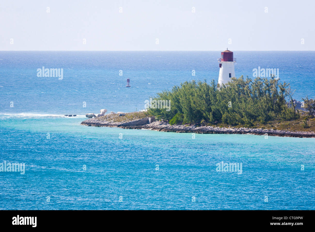 Nassau-Hafen Leuchtturm auf Paradise Island in Nassau, Bahamas Stockfoto