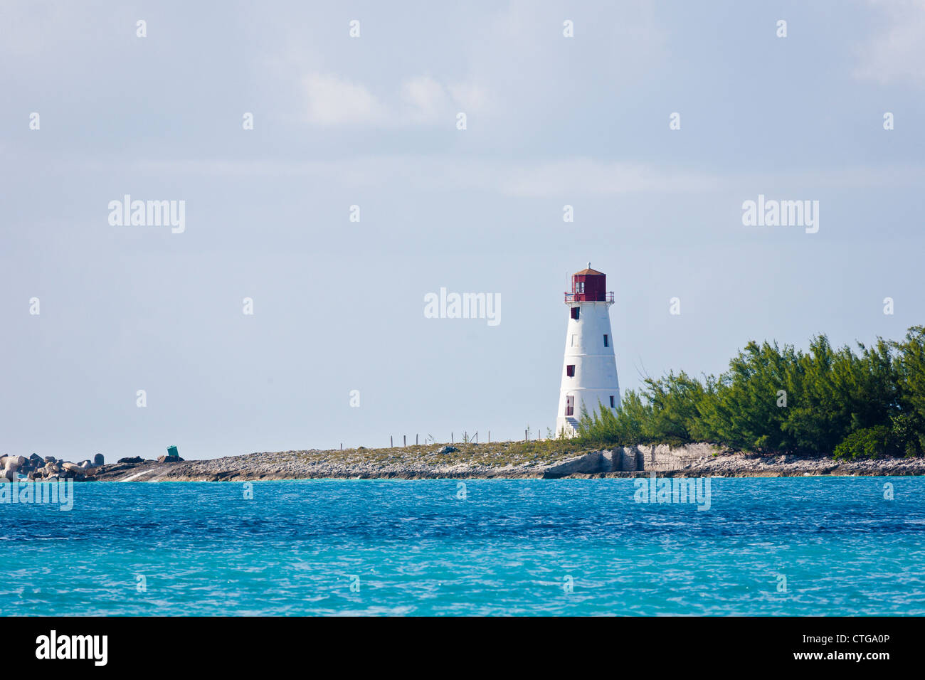 Nassau-Hafen Leuchtturm auf Paradise Island in Nassau, Bahamas Stockfoto