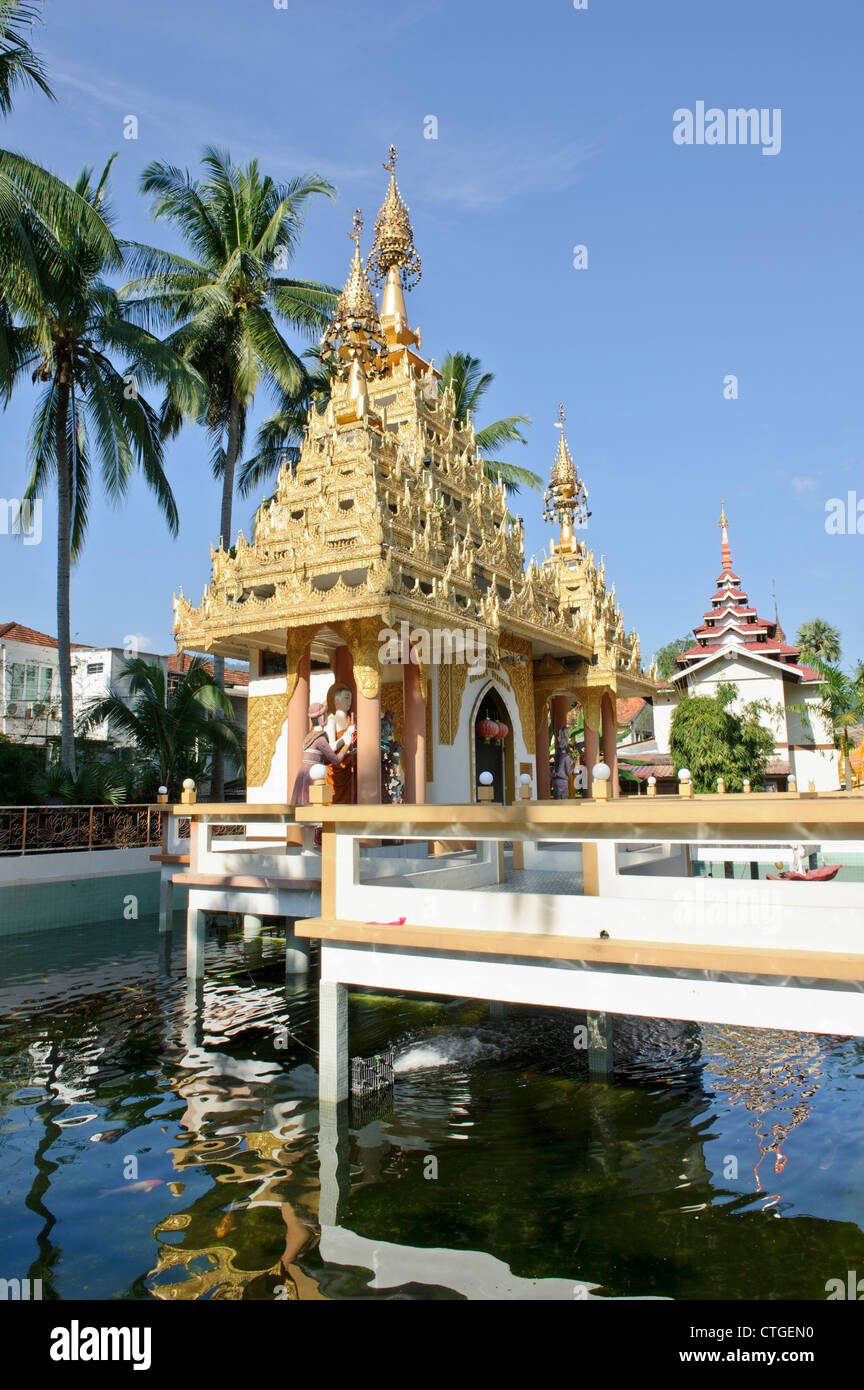 Arahant Upagutta Schrein, Dhammikarama birmanischen Tempel, Georgetown, Penang, Malaysia. Stockfoto