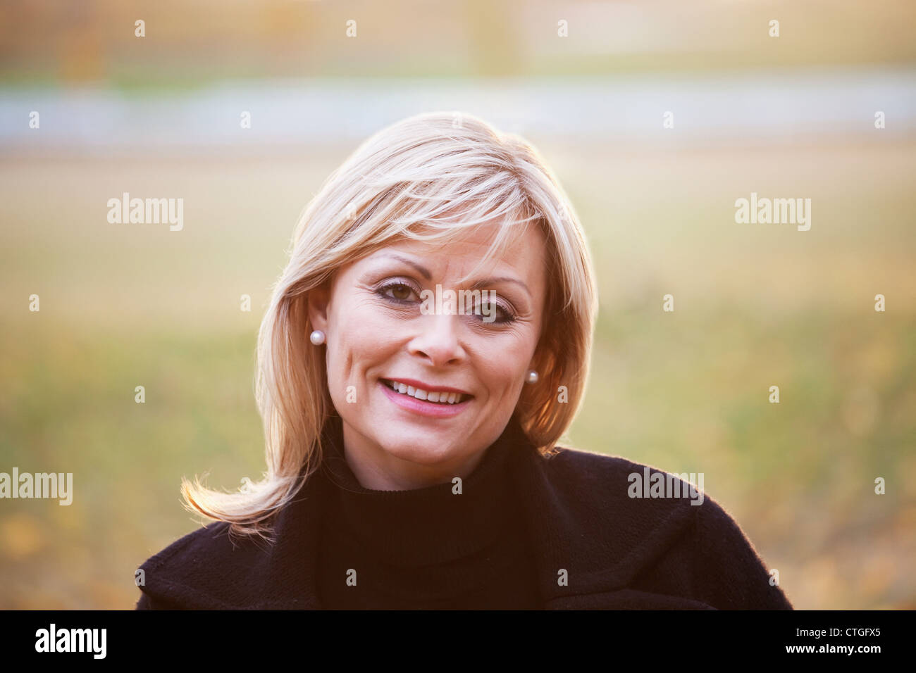 Porträt einer Frau; St. Albert, Alberta, Kanada Stockfoto