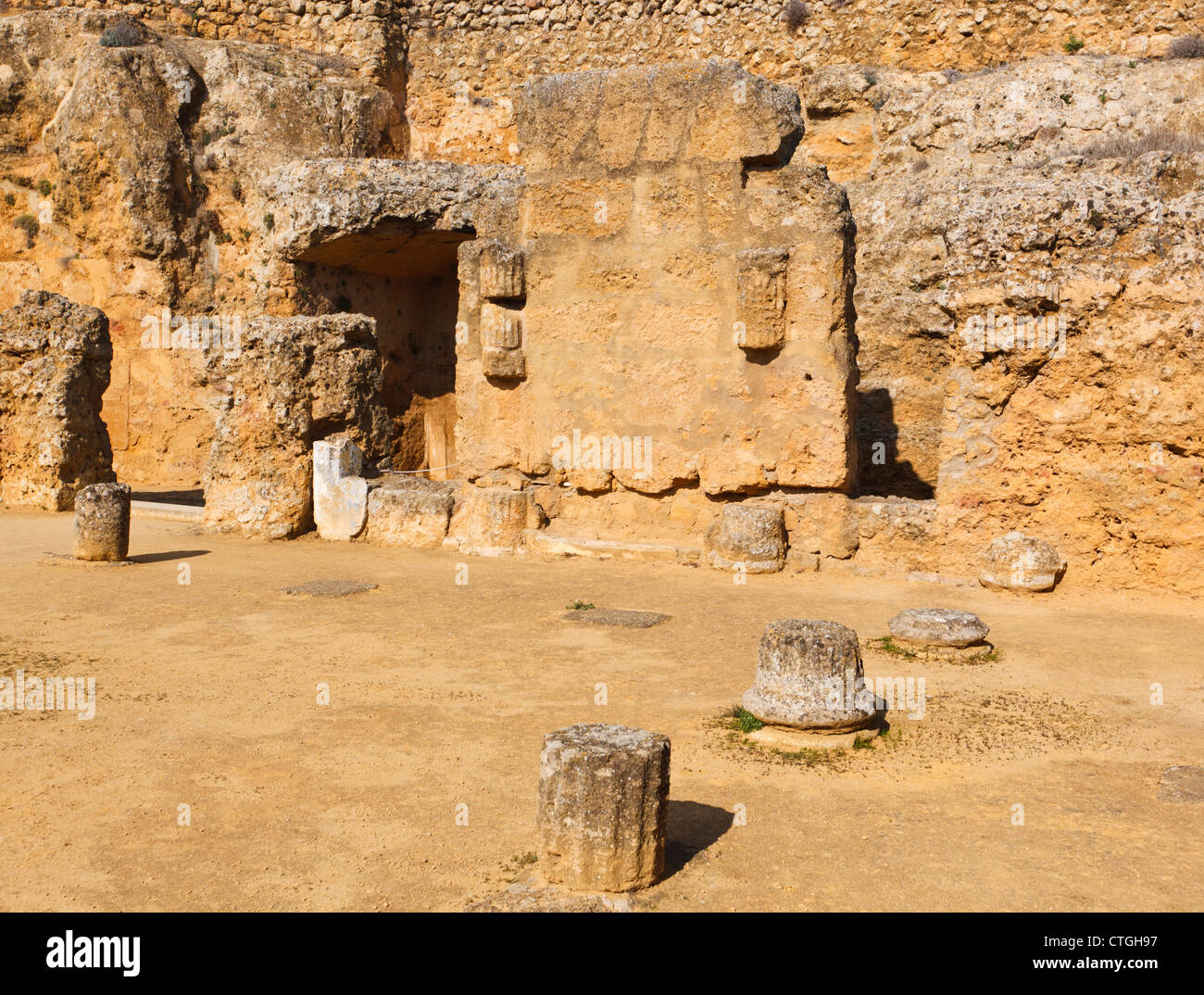 Der archäologische Komplex, Carmona, Provinz Sevilla, Spanien. Tumba de Servilia, das Grab von Servilia. Stockfoto