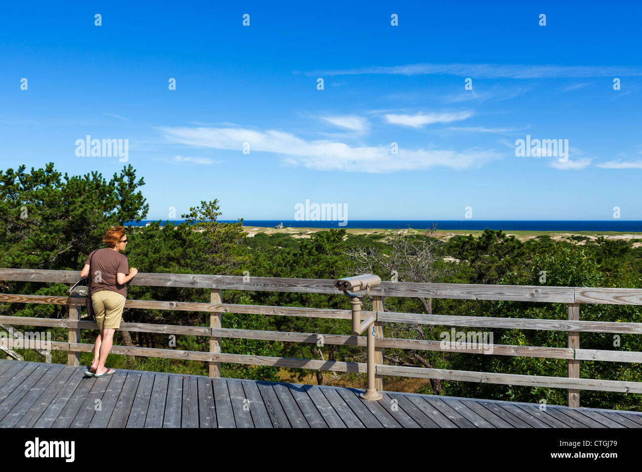 Blick von der Terrasse der Provinz Lands Visitor Center, Cape Cod National Seashore, Cape Cod, Massachusetts, USA Stockfoto