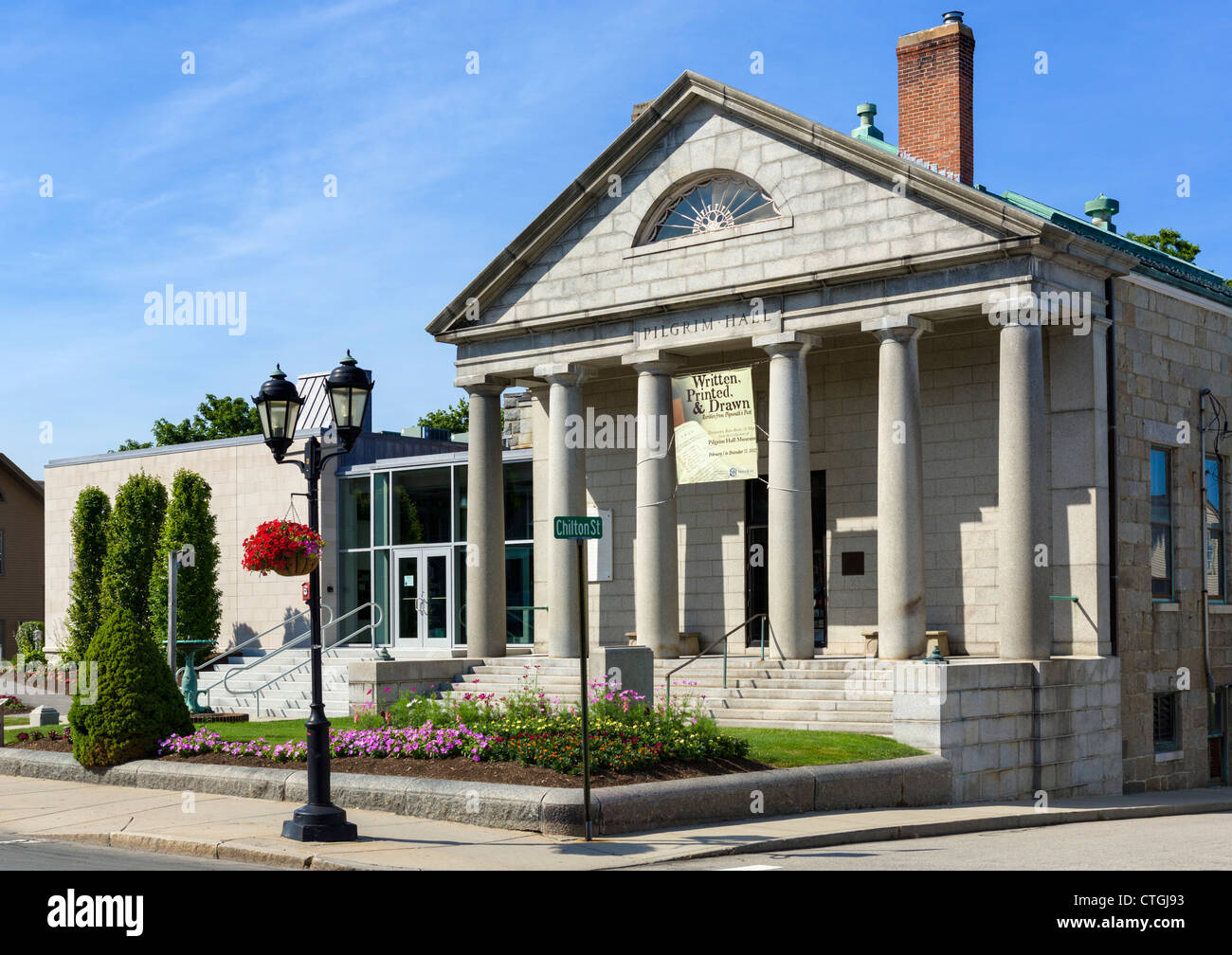 Pilgrim Hall Museum, Court Street, Plymouth, Massachusetts, USA Stockfoto