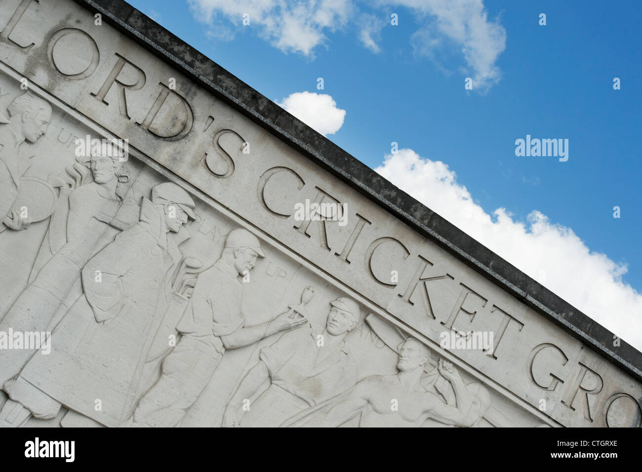 Lords Cricket Ground Steinschnitt Stockfoto