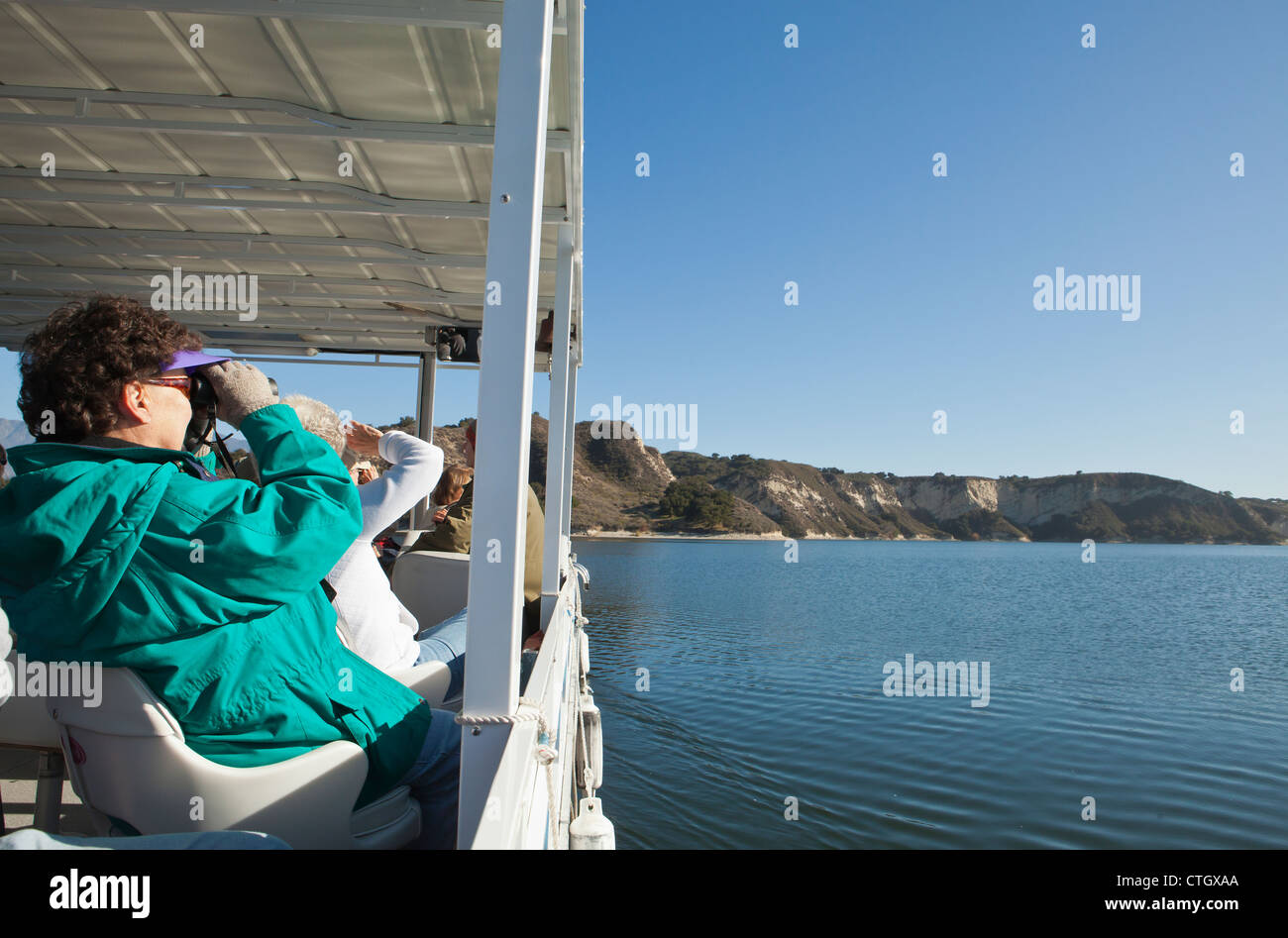 Tierwelt Boot Tour, Cachuma Lake, Santa Ynez Valley, California, Vereinigte Staaten von Amerika Stockfoto
