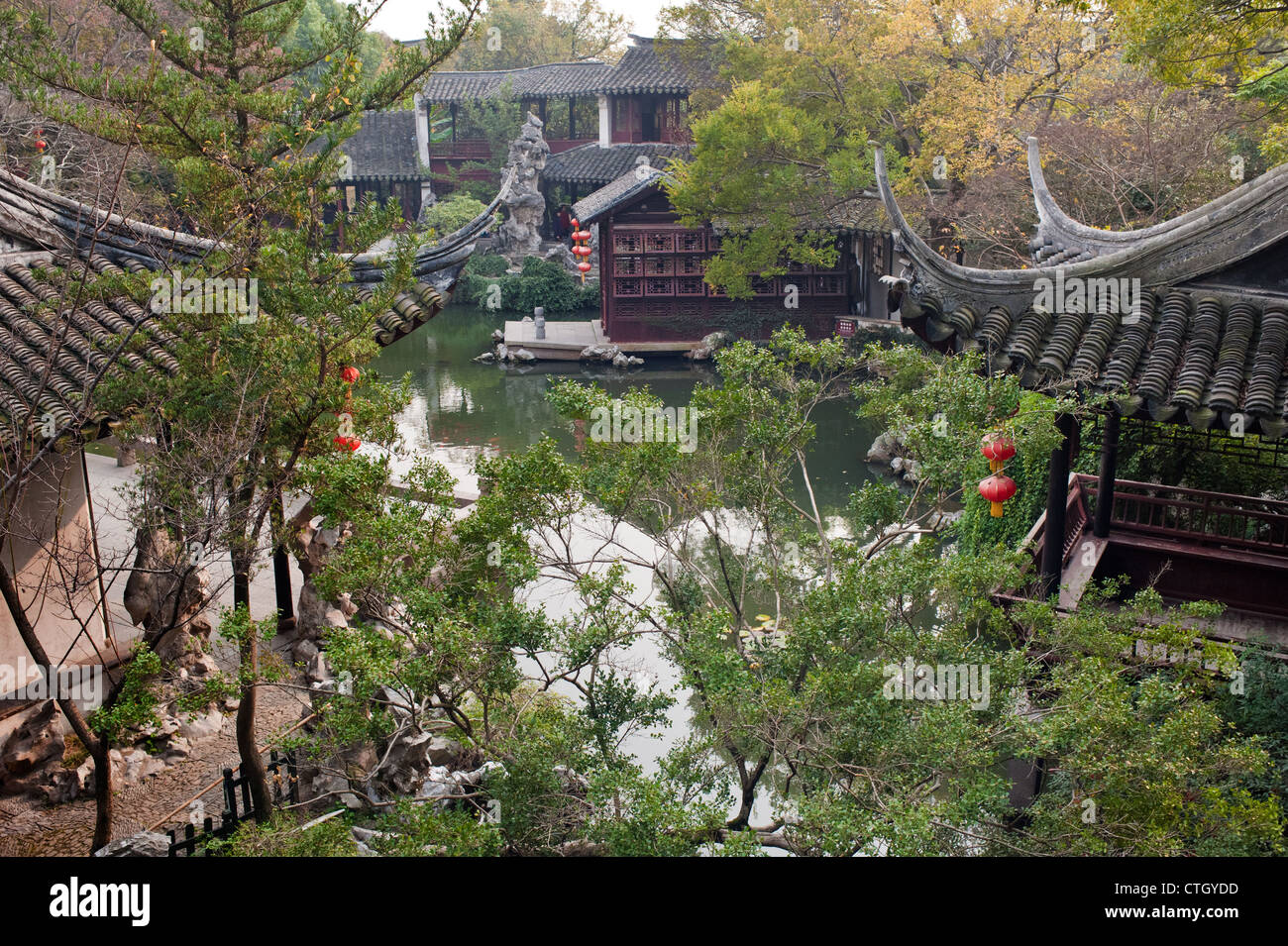 Tuisi Garten übersehen, befindet sich in Suzhou Tongli, 1885 erbaut, zählt zum Weltkulturerbe. Stockfoto