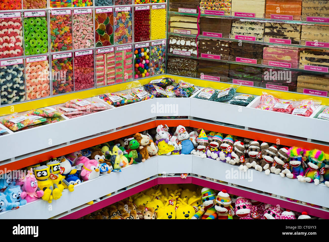 Bunten Süßigkeiten Shop Auswahl. Stockfoto