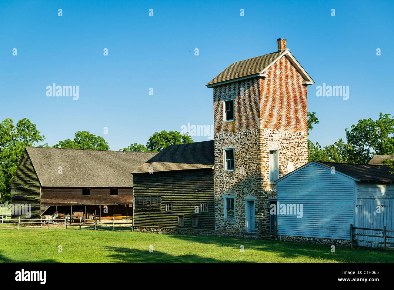 Carriage House und Schweinezucht, Batsto Dorf, Wharton Staatspark, Pine Barrens, New Jersey, USA Stockfoto