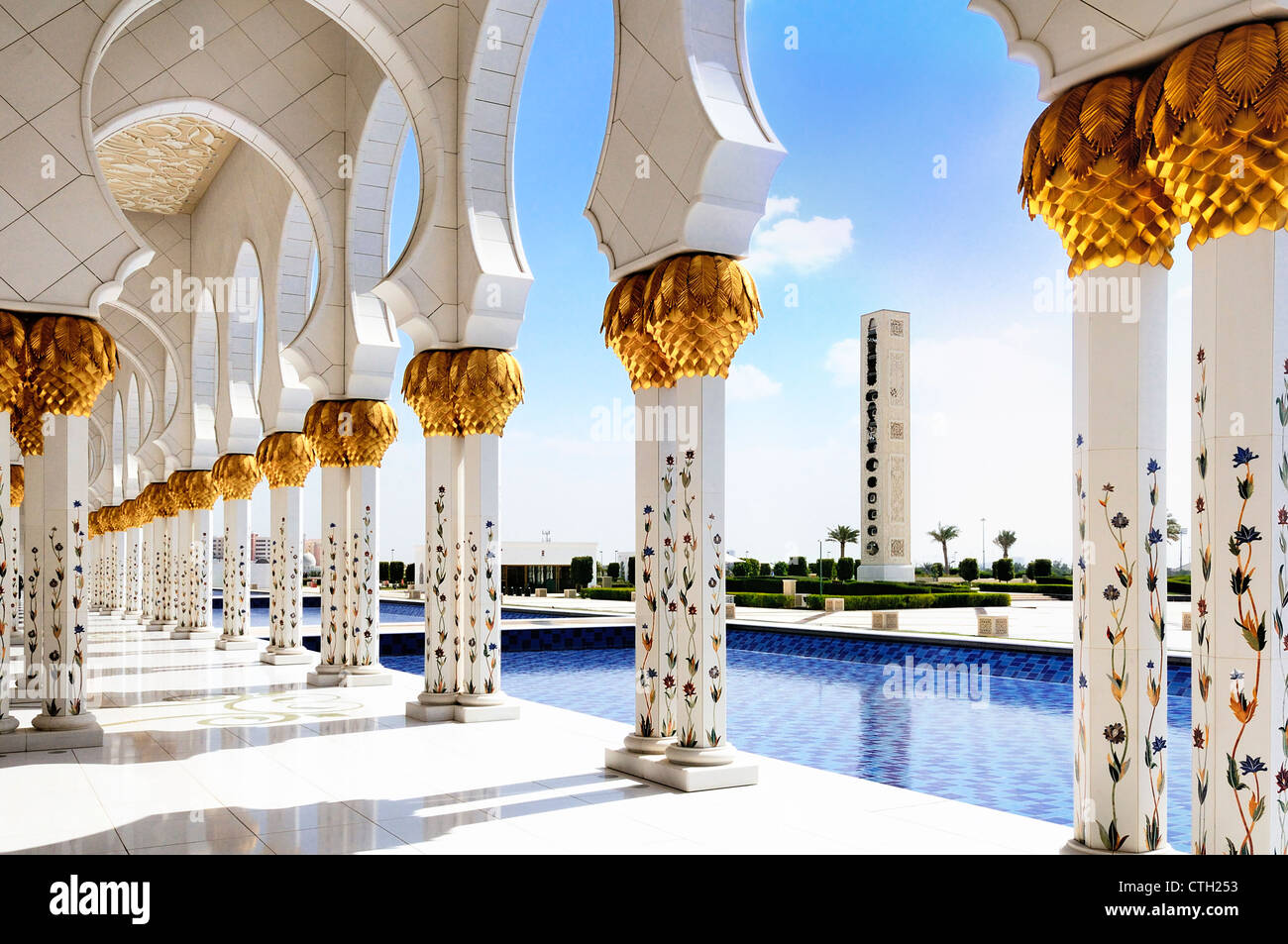 Sheikh Zayed Moschee in Abu Dhabi, Vereinigte Arabische Emirate Stockfoto