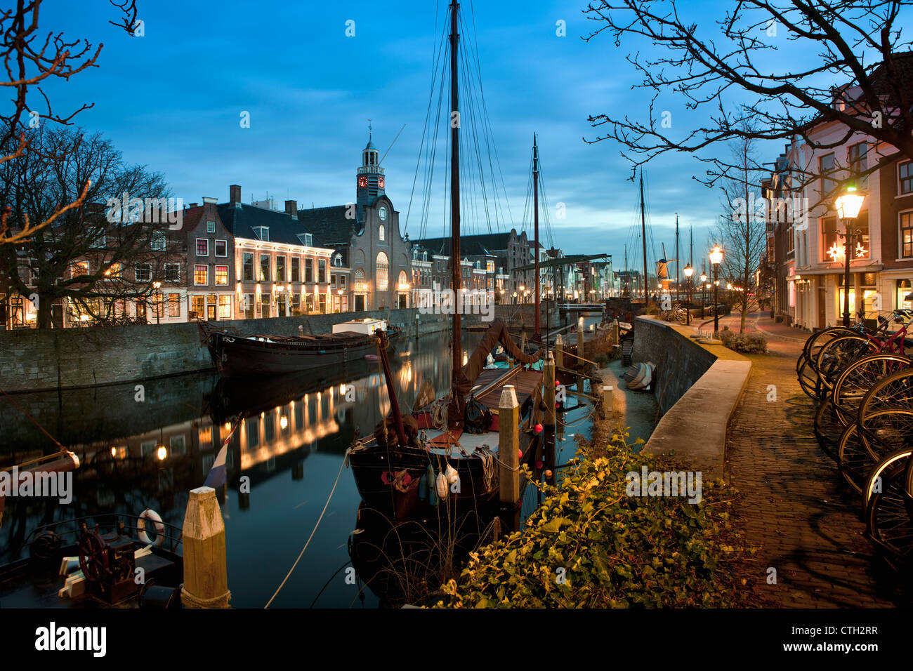 Der alte Hafen der Niederlande, Rotterdam, in der Nähe von Zentrum namens Delfshaven. Stockfoto