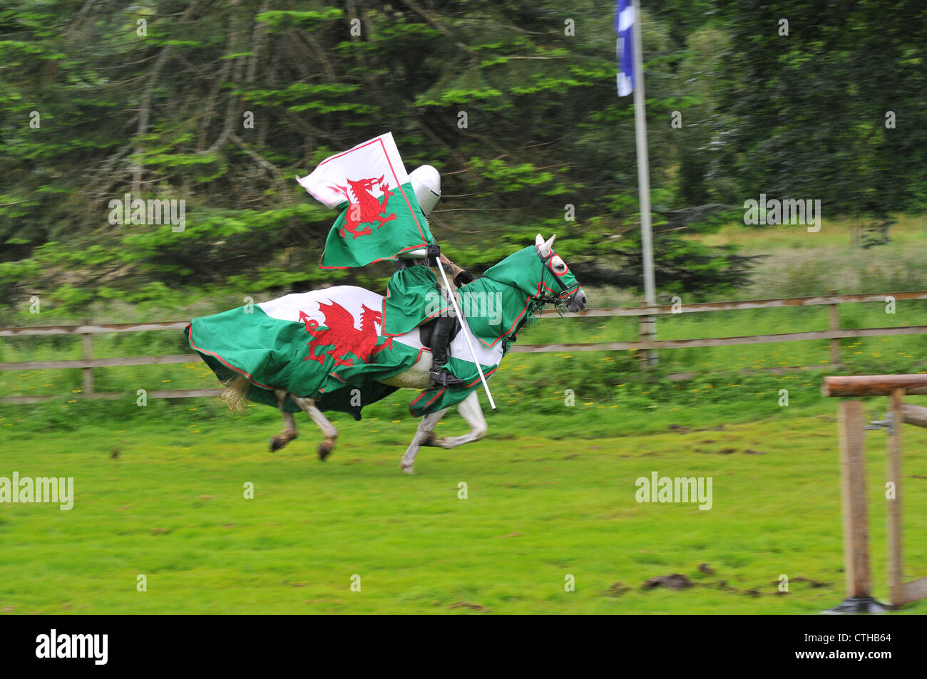 Ritterspiele auf Burg Fraser, Kemnay, Aberdeenshire Stockfoto