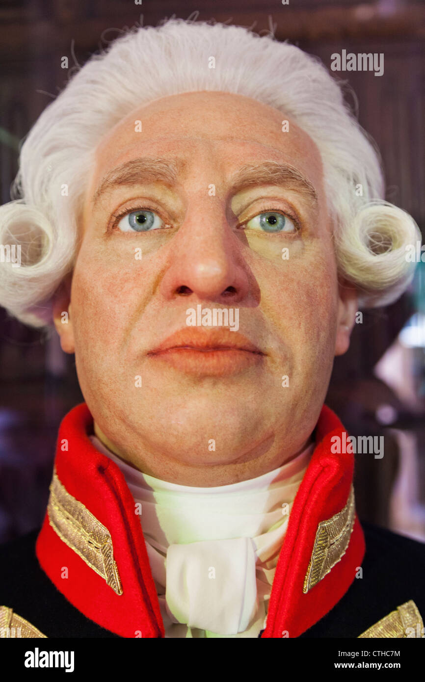England, London, Richmond, Kew Palace, Wachs Galionsfigur des Königs George III. Stockfoto