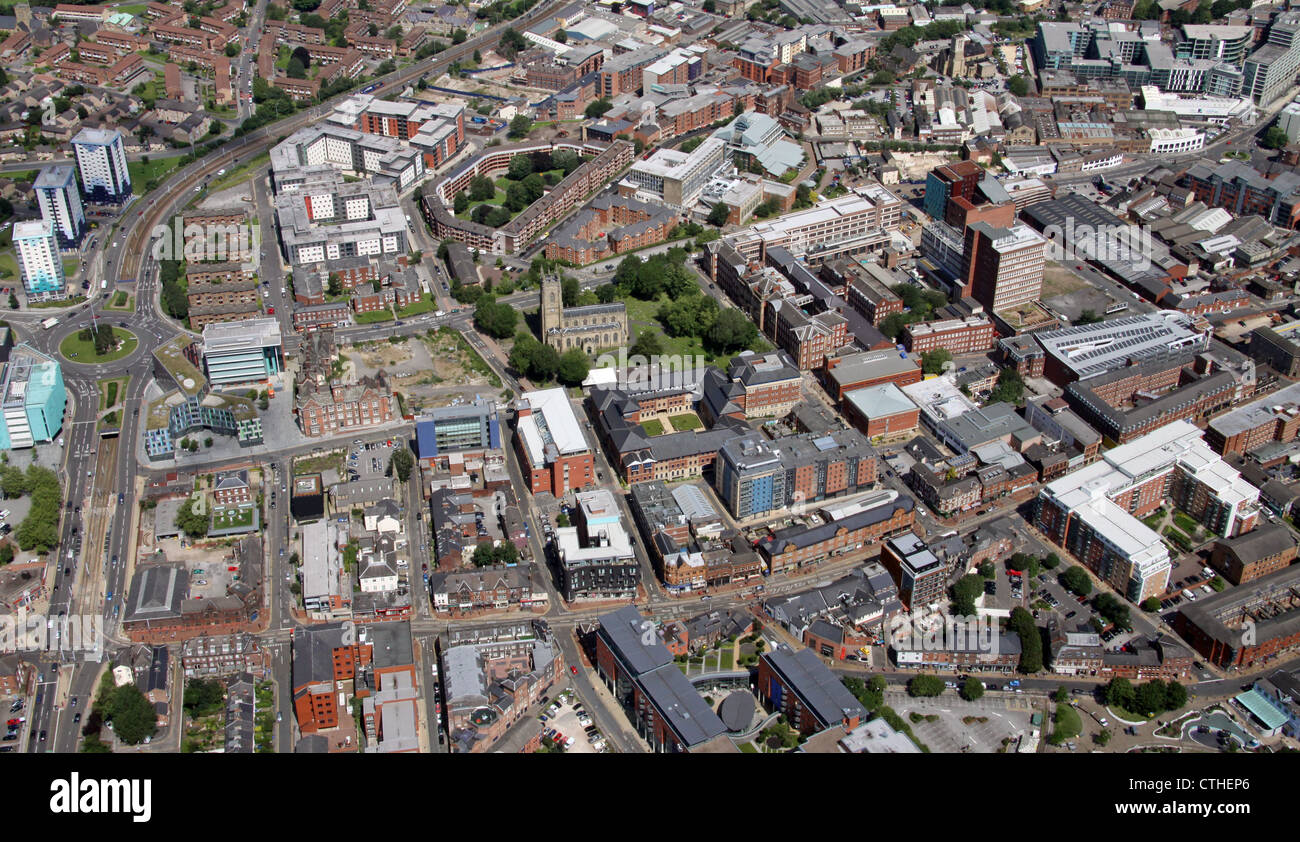 Luftaufnahme der Sheffield University Stockfoto