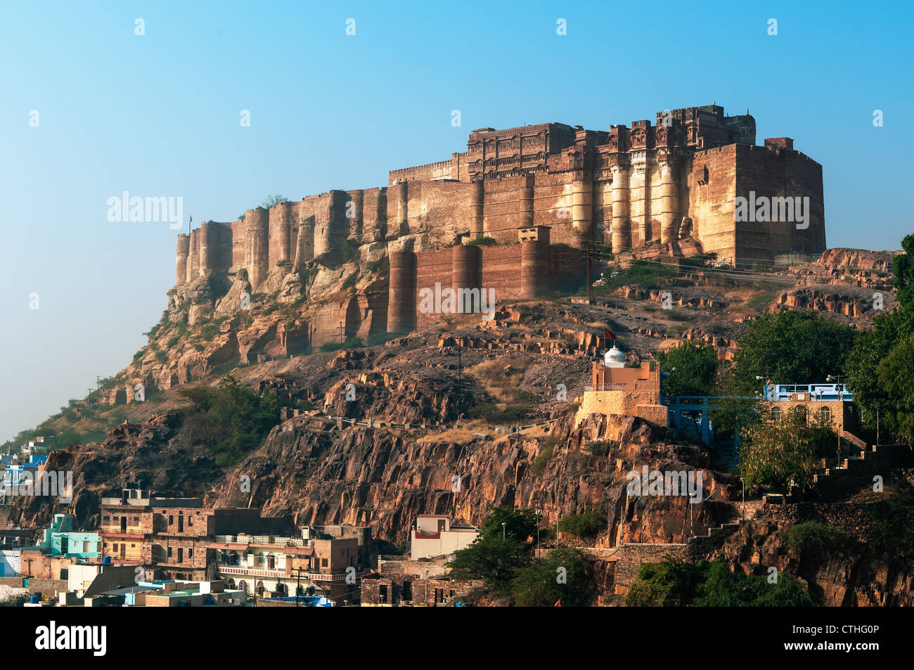 Das beeindruckende Mehrangarh Fort in Jodhpur, Indien Stockfoto