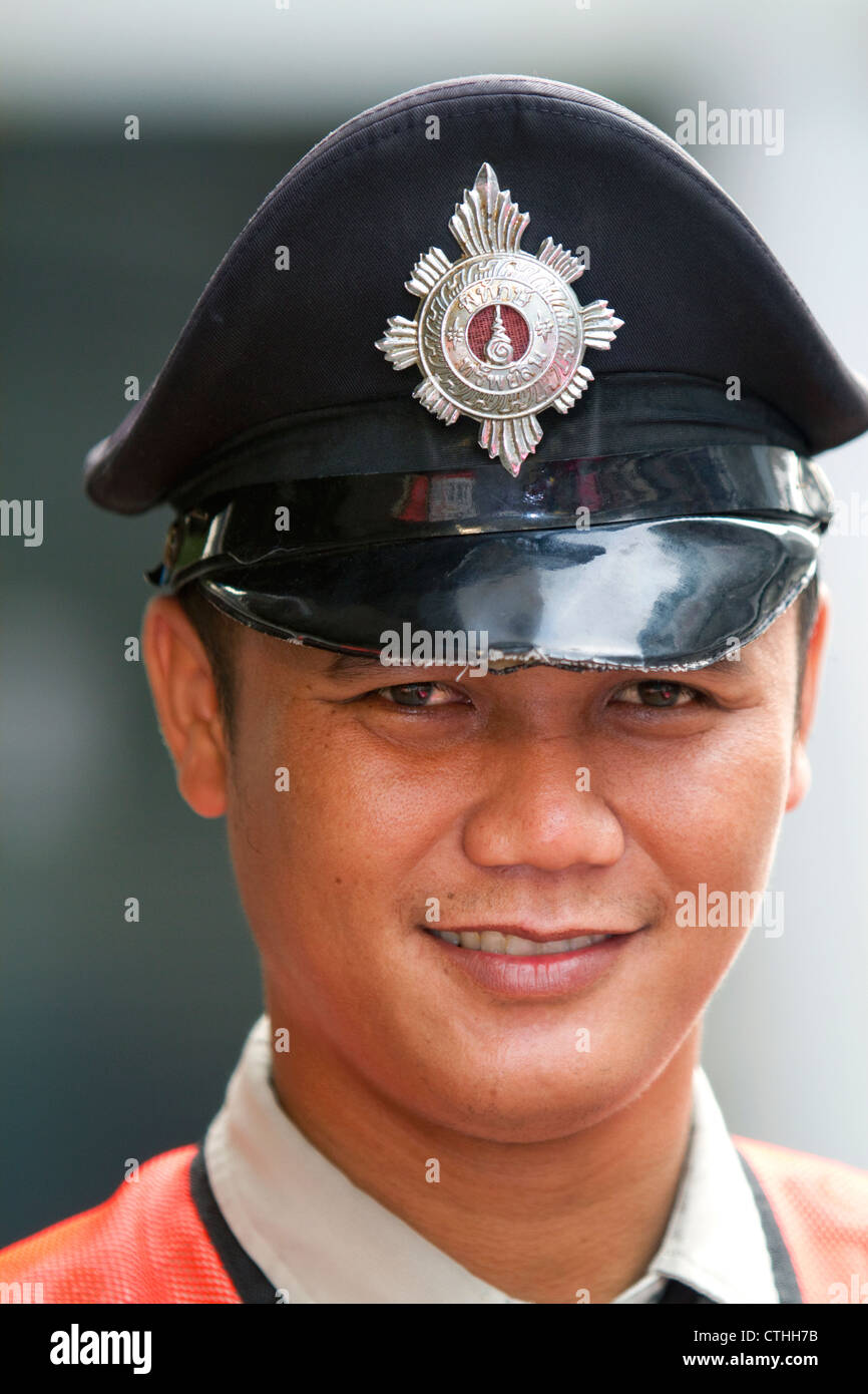 Verkehr-Offizier in Uniform, Bangkok, Thailand. Stockfoto