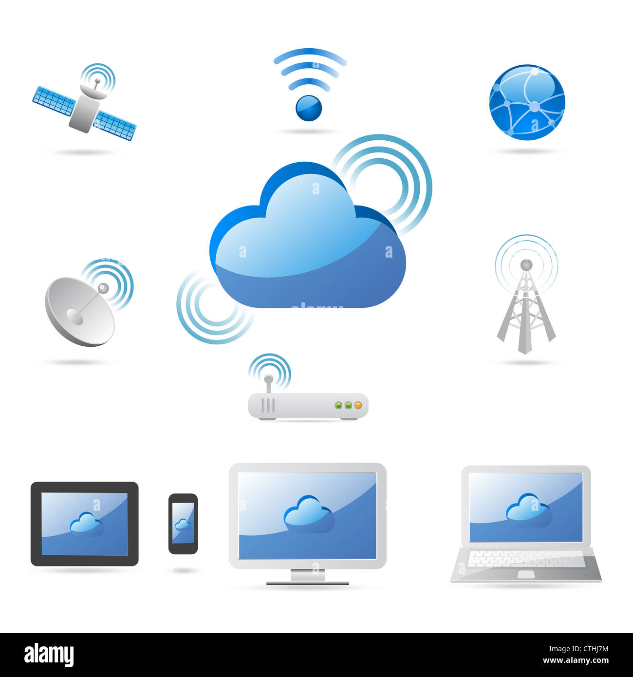 Cloud-Technologie Internet Stockfoto