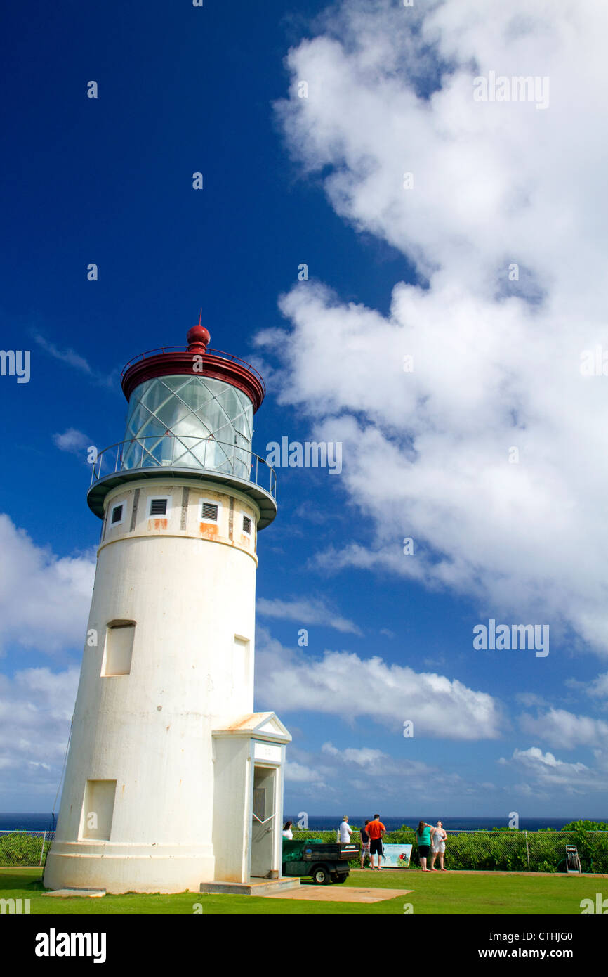 Kilauea Lighthouse befindet sich am Kilauea Point auf der Insel Kauai, Hawaii, USA. Stockfoto