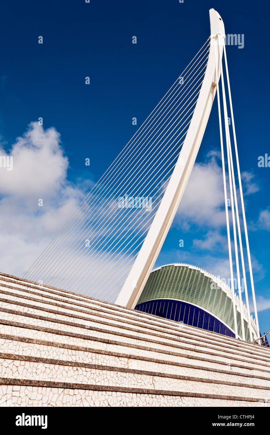 Die Assut de l ' oder Brücke, Stadt der Künste und Wissenschaften Komplex, Valencia, Spanien Stockfoto