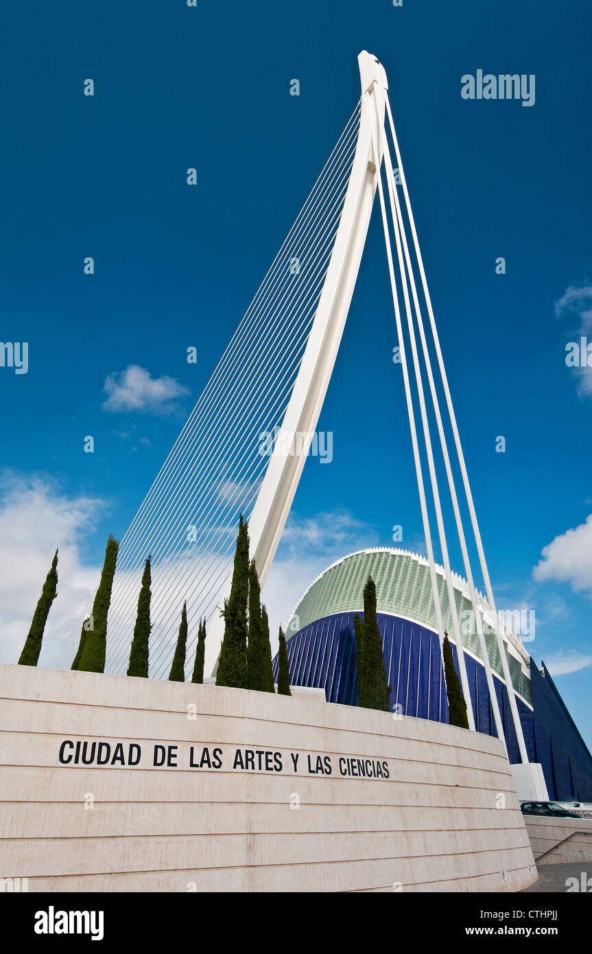 Die Assut de l ' oder Brücke, Stadt der Künste und Wissenschaften Komplex, Valencia, Spanien Stockfoto