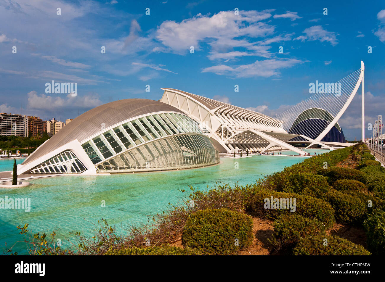 Ciudad de Las Artes y Las Ciencias (Stadt der Künste und Wissenschaften), Valencia, Spanien Stockfoto